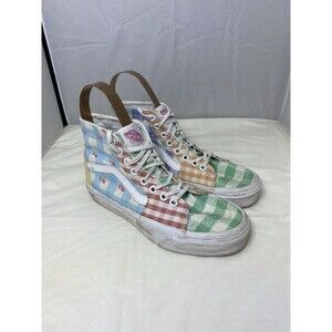 Vans shoes womens 5.5 pastel cherry gingham high top skate preppy spring comfy